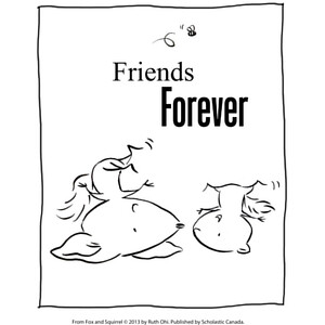 Fox and Squirrel: Colouring Page