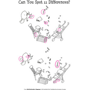 Shh! My Brother’s Napping: Spot the Differences Answers