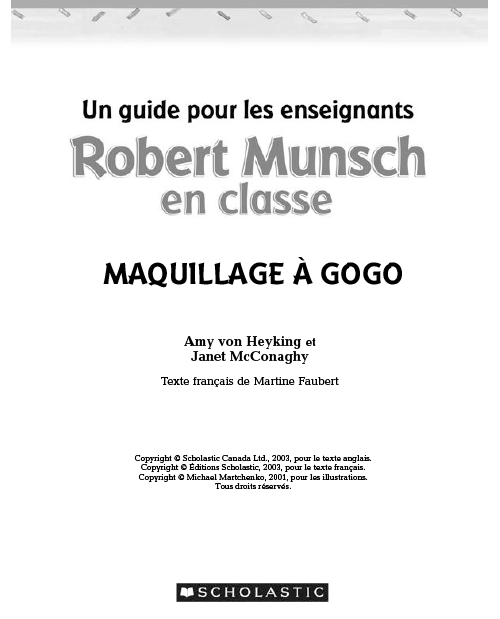 Robert Munsch en classe - Maquillage à gogo