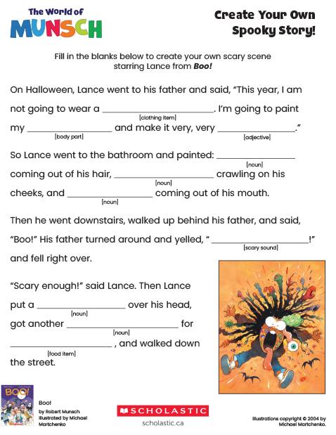Boo!: Writing Activity