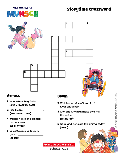 Munsch Storytime Crossword