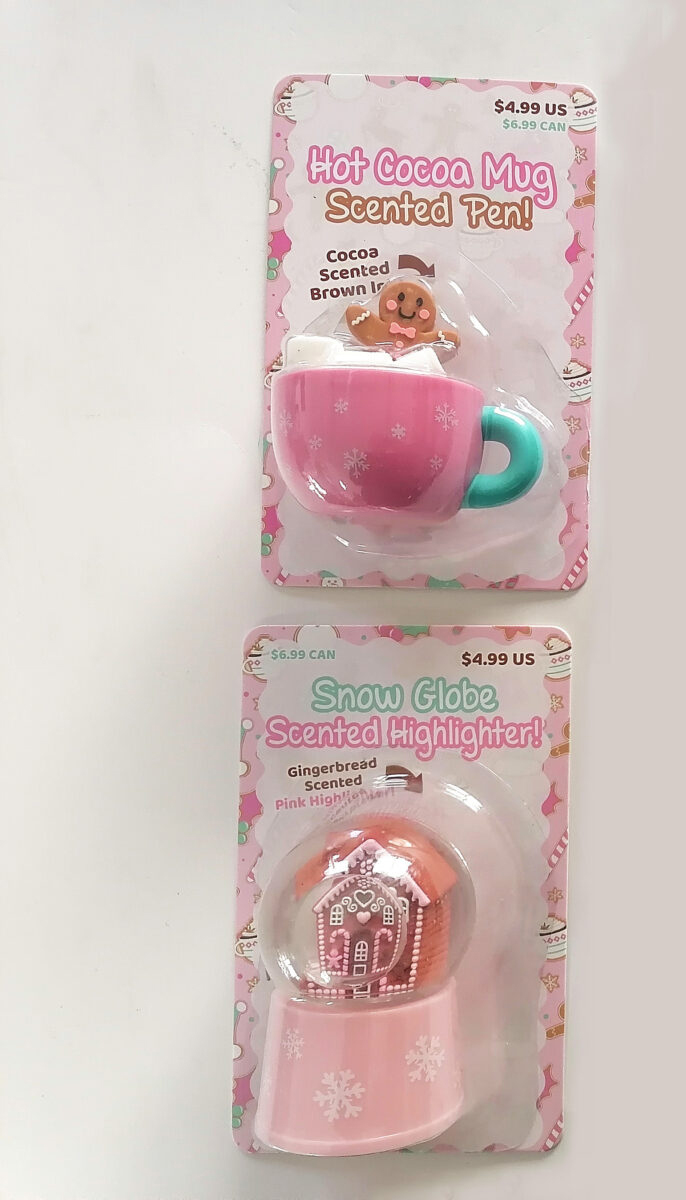 Scented Snow Globe Highlighter and Hot Cocoa Mug Pen