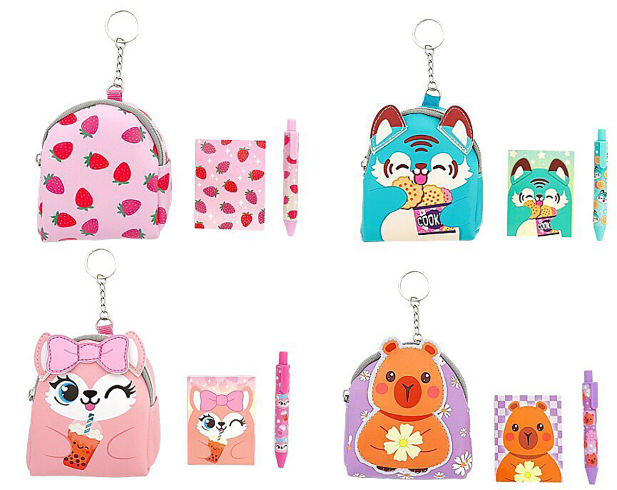 Mini Backpack Keychain Set